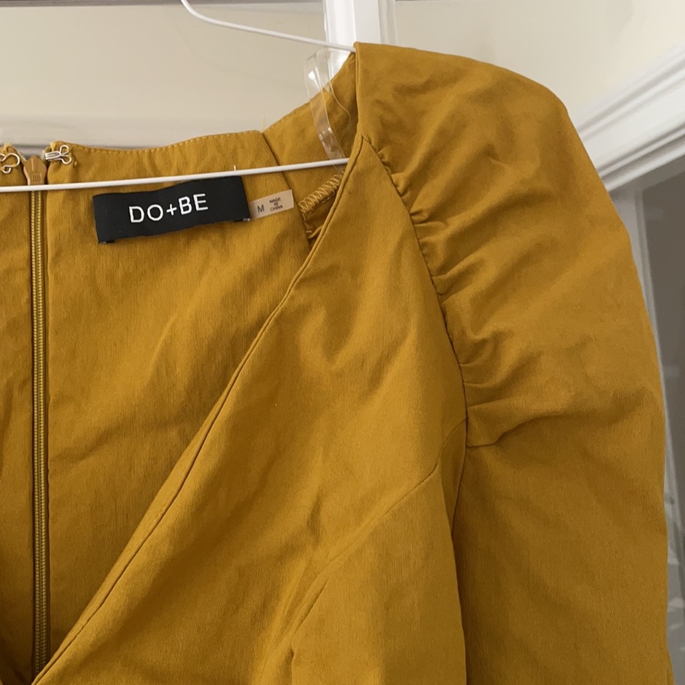DO+BE Mustard Yellow Long Sleeve Mini Dress - Picture 2 of 4